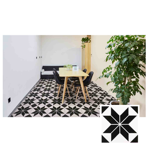 Azulejos de Cerámica Hechos a Mano Antideslizantes de Color Blanco y Negro con Textura de <span class=keywords><strong>Parquet</strong></span> y Ladrillo Refractario <span class=keywords><strong>para</strong></span> Paredes y Pisos Interiores, Estilo Tailandés - Product Image 2
