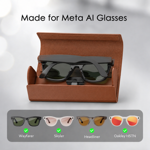 Gafas de IA Plegables con Estuche de 2000 mAh para Meta, Compatibles con Ray-Ban, Cuero Delgado, 6-8 Recargas Completas, Modos USB-C y Batería - Product Image 5