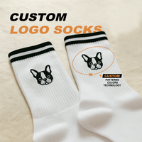 Chaussettes brodées avec logo personnalisé, chaussettes en coton pour femmes, hommes, unisexe, chaussettes de sport personnalisées