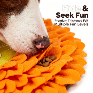 Alfombra Olfativa Redonda con Cara de Animal, Tapete de Entrenamiento de Alimentación Lenta Anti-Asfixia, Manta de Rompecabezas para Alivio del Estrés para Perros y Gatos de Tallas S, M, L - Product Image 4
