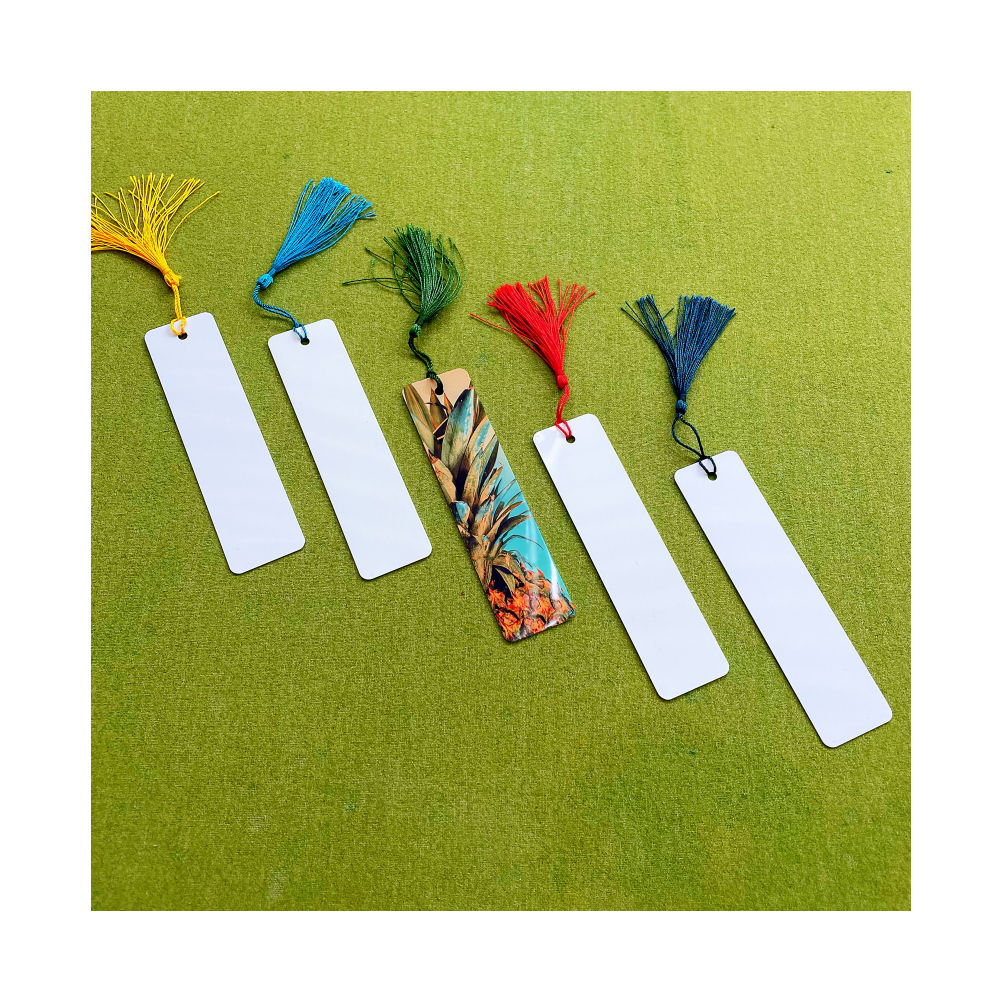 Gloss White Double Side Bookmark-1 with colorful tassels
