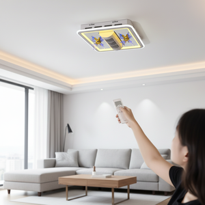 <span class=keywords><strong>Ventilador</strong></span> de <span class=keywords><strong>Techo</strong></span> Moderno sin Aspas con Luz LED, Montaje Empotrado de Perfil Bajo, Motor Silencioso para Dormitorio, Sala de Estar, Hotel, Restaurante - Product Image 2