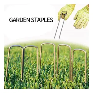 U shape nails 6 Inch 15cm 11Gauge Galvanized Landscape Staples Garden Stakes U-Shaped garden staple