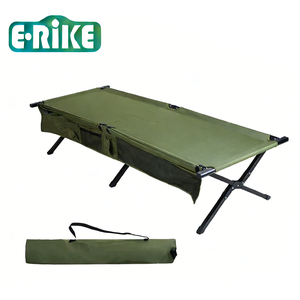 Lit de camp pliable ultraléger E-RIKE en aluminium, robuste, pour le camping tactique en plein air, avec poche latérale E-RIKE Ultralight - Product Image 1