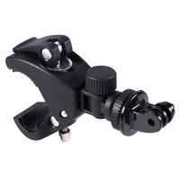 Support de caméra multi-scènes à pince pour tuyau, réglable à 360°, avec vis 1/4 et adaptateur pour caméra d'action, pour vélo, moto, vlogging