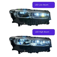 Kit de modification de phares pour BMW Série 7 G12 (2016-2018) – Nouveau cadre bleu, lentille LED, feux de jour 12V 50W