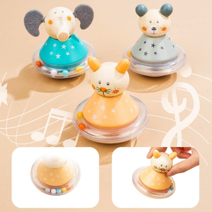 Jouet éducatif Montessori pour la petite enfance, jeu musical sensoriel pour bébé, cloche à main, poupée en bois mignonne et incassable pour enfants - Product Image 4