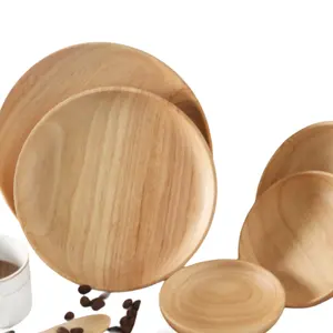 Creative Wholesale Natural Bamboo Round Square Dinner Plate Breakfast Food Serving Bamboo Plate