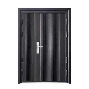 Portas De Aço Inoxidável Metal Exterior Porta De Aço De Segurança Frontal Moderna Para Entrada Principal Doméstica