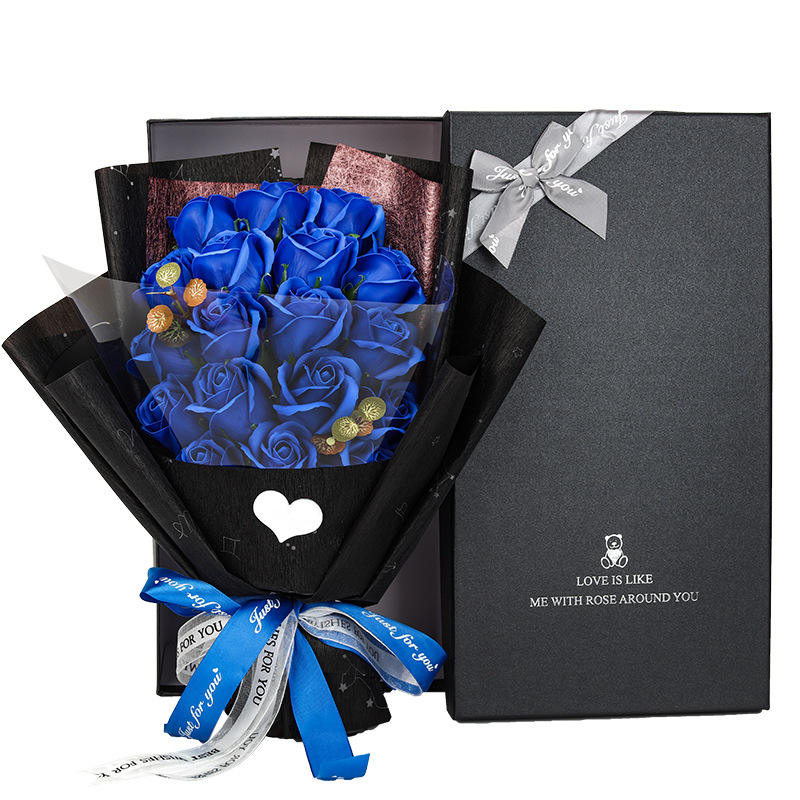 Bear box 18 classic pure blue flowers