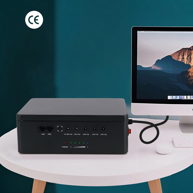 12V 14V 16V 18V 19V Lifepo4 60000mAh Online UPS with Long Backup Time MINI DC UPS for MINI PC Laptop WIFI Router
