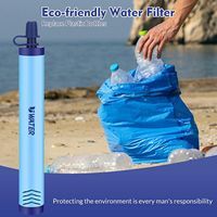 Kit de paille de filtre à eau Camo Portable purificateur d'eau extérieur survie Solution de Camping réutilisable propre