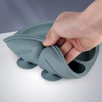 Assiettes pour tout-petits en silicone sans BPA, lot de 3, base à ventouse divisée, assiette antidérapante pour bébé, sans danger pour le micro-ondes, la lave-vaisselle et le congélateur