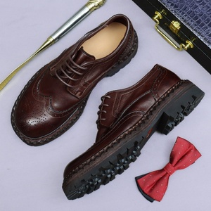Zapatos de Cuero Casuales de Negocios de Alta Gama con Suelas de Goma para Hombre. Zapatos Retro Británicos con Cordones Antideslizantes para Primavera/Verano - Product Image 3
