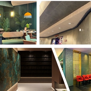Revêtement mural métallique doré de luxe sur mesure à <span class=keywords><strong>effet</strong></span> toucher doux pour murs intérieurs - Product Image 6