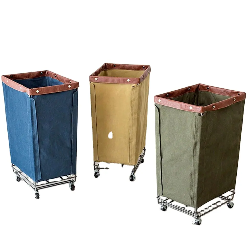 Hot in Low Price Laundry Hamper Most Popular Canvas Laundry Hamper Custom Laundrt Basket with Four Wheels