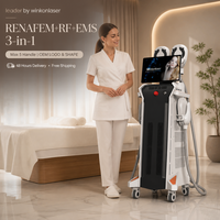 Appareil de remodelage corporel EMS avec RF 15 Tesla haute intensité 5000W, 4 poignées, machine de remodelage corporel RF pour la perte de poids et le renforcement musculaire