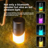 Haut-parleur sans fil 5.3 avec lumières RGB, design mini portable pour extérieur, éclairage d'ambiance, connectivité TWS, fente pour carte intégrée