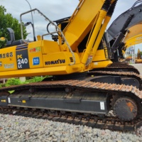 Komatsu PC240LC d'occasion, chenillard hydraulique, provenance Japon, avec moteur Cummins, boîte de vitesses et pompe Kawasaki.