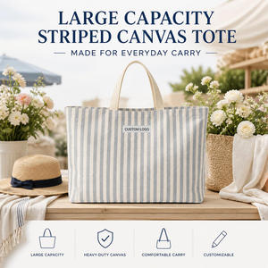 Sac fourre-tout en toile de coton réutilisable à coutures renforcées, idéal pour le shopping, avec logo personnalisé – Vente chaude - Product Image 2