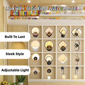 โคมไฟติดผนังดีไซน์หรูหราทันสมัยสำหรับตกแต่งบ้าน  วัสดุเหล็ก  <span class=keywords><strong>ไฟ</strong></span> <span class=keywords><strong>LED</strong></span>  ปรับความสว่างได้ เหมาะสำหรับทางเดิน ห้องนอน ข้างเตียง - Product Image 2