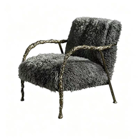 Fauteuil individuel de luxe, style designer, fauteuil lounge artistique en laiton, pour villa, manoir, salon, usage domestique, fauteuil sur mesure