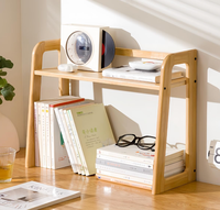 Organizador de Café de Bambú Natural de 2 Niveles, Estante de Cocina de Madera para Accesorios de Bar, Botellas de Sirope y Artículos Esenciales para el Café