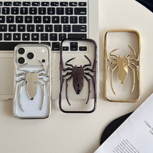 Funda de teléfono de TPU suave con diseño de araña y galvanoplastia de moda para iPhone 12 Pro Max 13 14 15 16 17 Pro, cubierta trasera con disipación de calor - Product Image 5