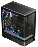 Monitor de Temperatura para PC con Pantalla LCD, Pantalla Digital, 360 mm GPU, Refrigeración por Agua de 240 mm, Torre de Computadora para Juegos Micro ATX Panorámica