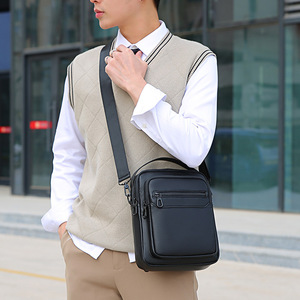 Sac messager vintage en cuir PU imperméable de haute qualité pour hommes, série professionnelle, vente en gros - Product Image 5