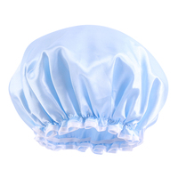 Accessoires de bain en gros : Bonnet de douche extra large en tissu PE double couche, imperméable et doublé satin, pour femmes