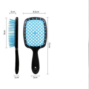 Brosse démêlante personnalisable avec logo, en plastique à mailles alvéolées, pour cheveux mouillés, avec fonction pagaie, brosse de douche ventilée, matériau des poils - Product Image 4