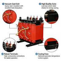 Transformateur de distribution de type sec de haute qualité 630 kVA 800 kVA 1000 kVA, transformateur de puissance moyenne/haute tension de type sec