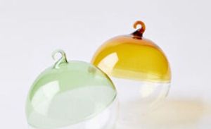 Boule d'arbre de Noël en <span class=keywords><strong>verre</strong></span> bicolore personnalisée en gros ornements ronds suspendus pour la décoration de Noël - Product Image 4