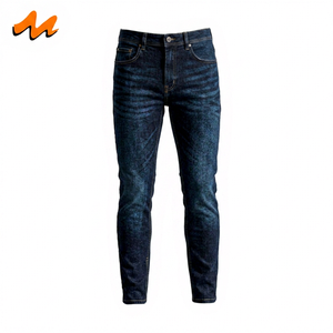<b>Men's</b> Slim Fit Mid Waist Eco-Friendly Breathable Denim Basic Five Pocket Garment Dyed Jeans 99% Cotton 1% Spandex Autumn - Product Image 1