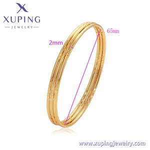 Xuping gioielli all'ingrosso Arabia Saudita Dubai moda rame 24k placcato in oro gioielli impilamento semplice braccialetto da donna - Product Image 3