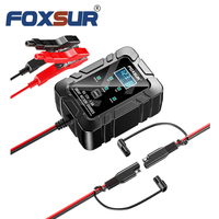 Chargeur de batterie de moto et de voiture FOXSUR 6V 12V 1.5A avec prise SAE B, chargeur automatique de batterie au plomb-acide Lifepo4 6V 12V pour voiture jouet