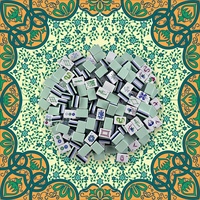 Jeu de Mahjong professionnel 4 couches, 160 tuiles, édition américaine, bleu pâle, acrylique lourd, Ocre Mandala, édition sociale de boutique