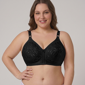 <span class=keywords><strong>Soutien</strong></span>-<span class=keywords><strong>gorge</strong></span> minimisant sans armatures et non doublé, en dentelle brodée, coupe F, couvrance totale, grande taille, vente en gros d'usine, pour un port quotidien confortable - Product Image 6