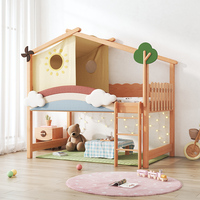Meubles de chambre d'enfant, lit superposé en bois avec rangement, lits pour enfants avec bureau d'étude