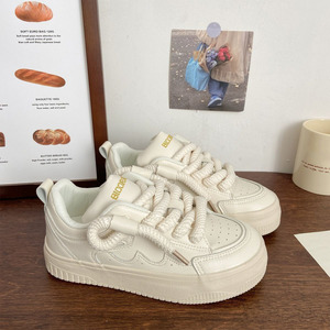 Nouvelles chaussures blanches à lacets respirantes de haute qualité, décontractées et portables, à semelle épaisse, pour femmes - Product Image 6