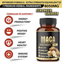 Cápsulas de Raíz de Maca Orgánica OEM de Marca Privada, Mezcladas con Maca Negra, Roja y Amarilla, Suplemento Nutricional para el Cuidado de la Salud