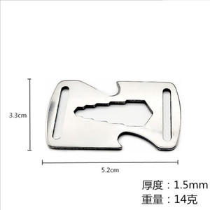 หัวเข็มขัดรูปตัว D สแตนเลส รับน้ำหนักได้ 15 กก. อุปกรณ์เสริมกระเป๋าเป้สะพายหลังกลางแจ้งแบบยุทธวิธี เชือกอเนกประสงค์ คาราบิเนอร์ EDC - Product Image 4