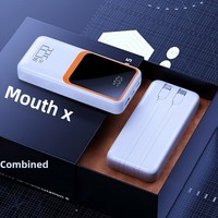 Batterie externe portable ultra-mince à charge rapide 22,5 W avec logo personnalisable, compatible voyage, prise universelle et câbles intégrés, batterie Li-polymère