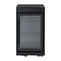 Unit Kulkas Stainless Steel Tunggal dengan Meja Marmer Hitam Peralatan BBQ Dapur Luar Ruangan