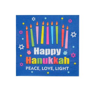 Happy Hanukkah Printed <b>Paper</b> Napkins 33x33cm Disposable Party Tableware Themed Celebration Decorations - Product Image 5