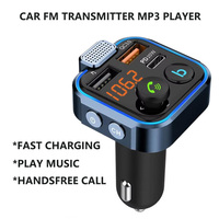 Transmetteur FM universel pour véhicule 12V-24V BT V5.0 Lecteur MP3 PD20W et QC3.0 Charge rapide Appels téléphoniques mains libres