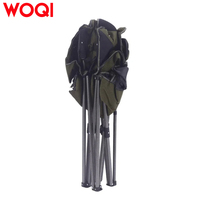 WOQI Chaise pliante moderne en tissu Oxford à structure en métal avec logo personnalisé-Mobilier d'extérieur portable pour jardin, parc et camping