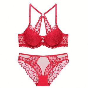 Conjunto de Lencería 2024 con Encaje, Brasier Push-Up Transpirable sin Costuras y Bragas con Efecto Levanta Glúteos, con Logotipo Bordado en la Cintura - Product Image 2