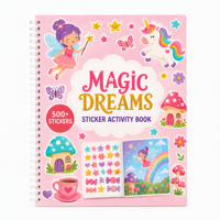 Buku Stiker Anak Dapat Digunakan Kembali dengan Cetakan Warna Penuh, Jilid Spiral, Kertas Mewah, Laminasi Film, Pola Kustom, Tema Taman Kanak-Kanak